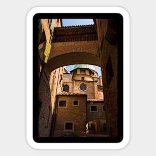 Treviso Cathedral Seen Through Arched Walkway, Italy Sticker